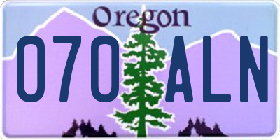 OR license plate 070ALN