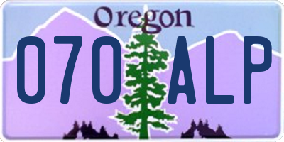 OR license plate 070ALP