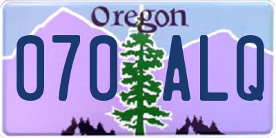 OR license plate 070ALQ