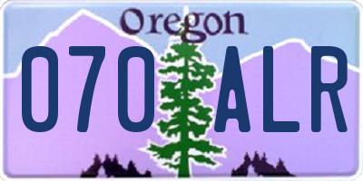 OR license plate 070ALR