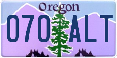 OR license plate 070ALT