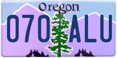 OR license plate 070ALU