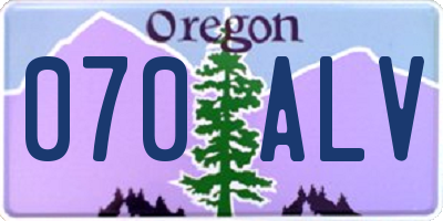 OR license plate 070ALV