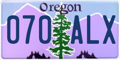 OR license plate 070ALX