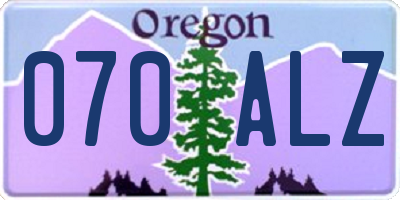 OR license plate 070ALZ