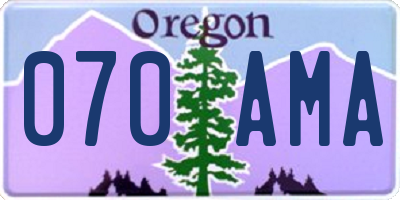 OR license plate 070AMA