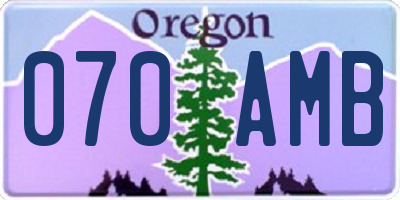 OR license plate 070AMB