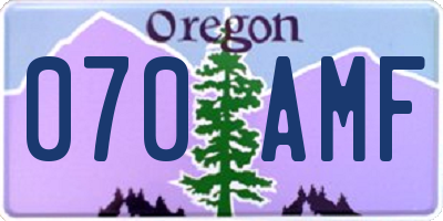 OR license plate 070AMF