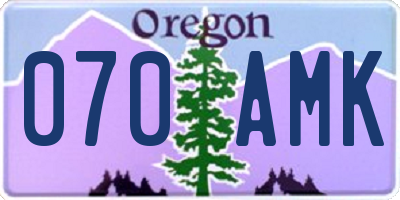 OR license plate 070AMK