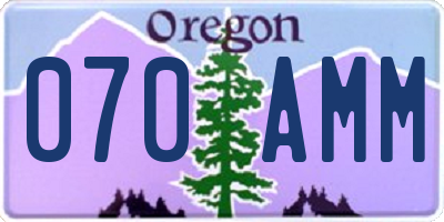 OR license plate 070AMM