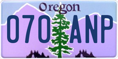 OR license plate 070ANP
