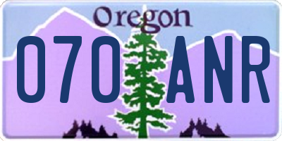 OR license plate 070ANR