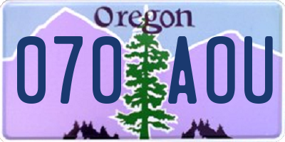 OR license plate 070AOU