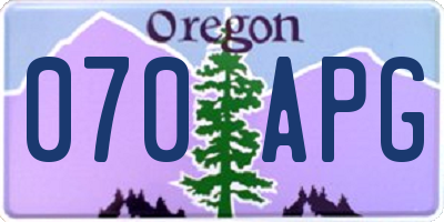 OR license plate 070APG