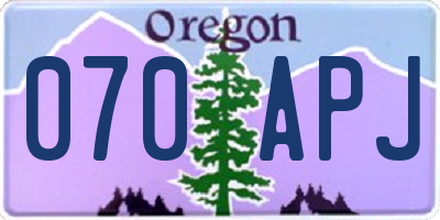 OR license plate 070APJ