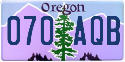 OR license plate 070AQB