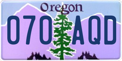 OR license plate 070AQD