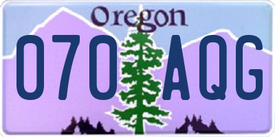OR license plate 070AQG