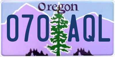 OR license plate 070AQL