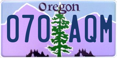 OR license plate 070AQM