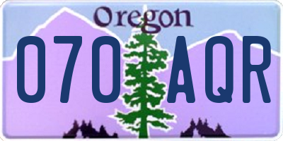 OR license plate 070AQR