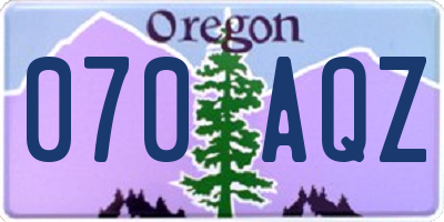 OR license plate 070AQZ