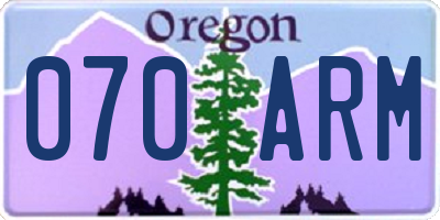 OR license plate 070ARM