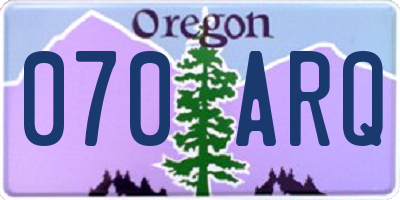 OR license plate 070ARQ