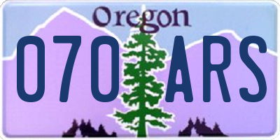 OR license plate 070ARS