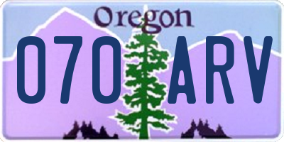 OR license plate 070ARV