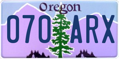 OR license plate 070ARX