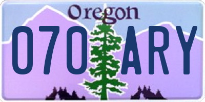 OR license plate 070ARY