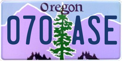 OR license plate 070ASE