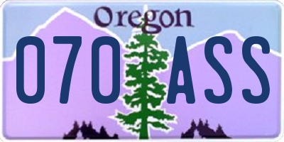 OR license plate 070ASS