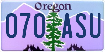 OR license plate 070ASU