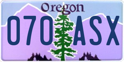 OR license plate 070ASX