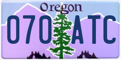 OR license plate 070ATC