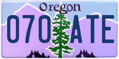 OR license plate 070ATE