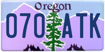 OR license plate 070ATK