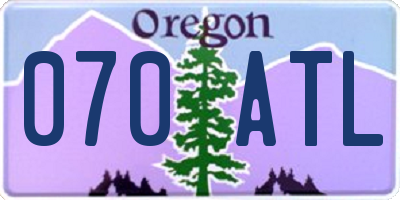 OR license plate 070ATL
