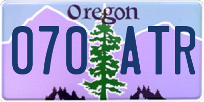 OR license plate 070ATR