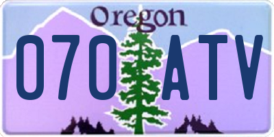 OR license plate 070ATV