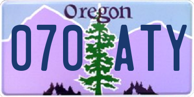 OR license plate 070ATY