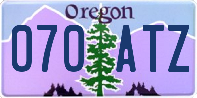 OR license plate 070ATZ