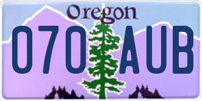 OR license plate 070AUB