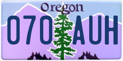 OR license plate 070AUH