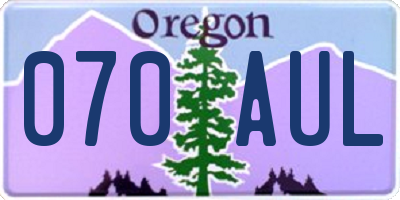 OR license plate 070AUL