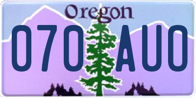 OR license plate 070AUO