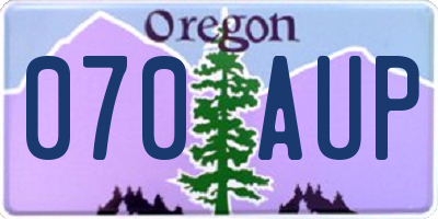 OR license plate 070AUP