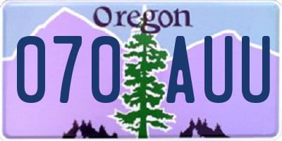 OR license plate 070AUU